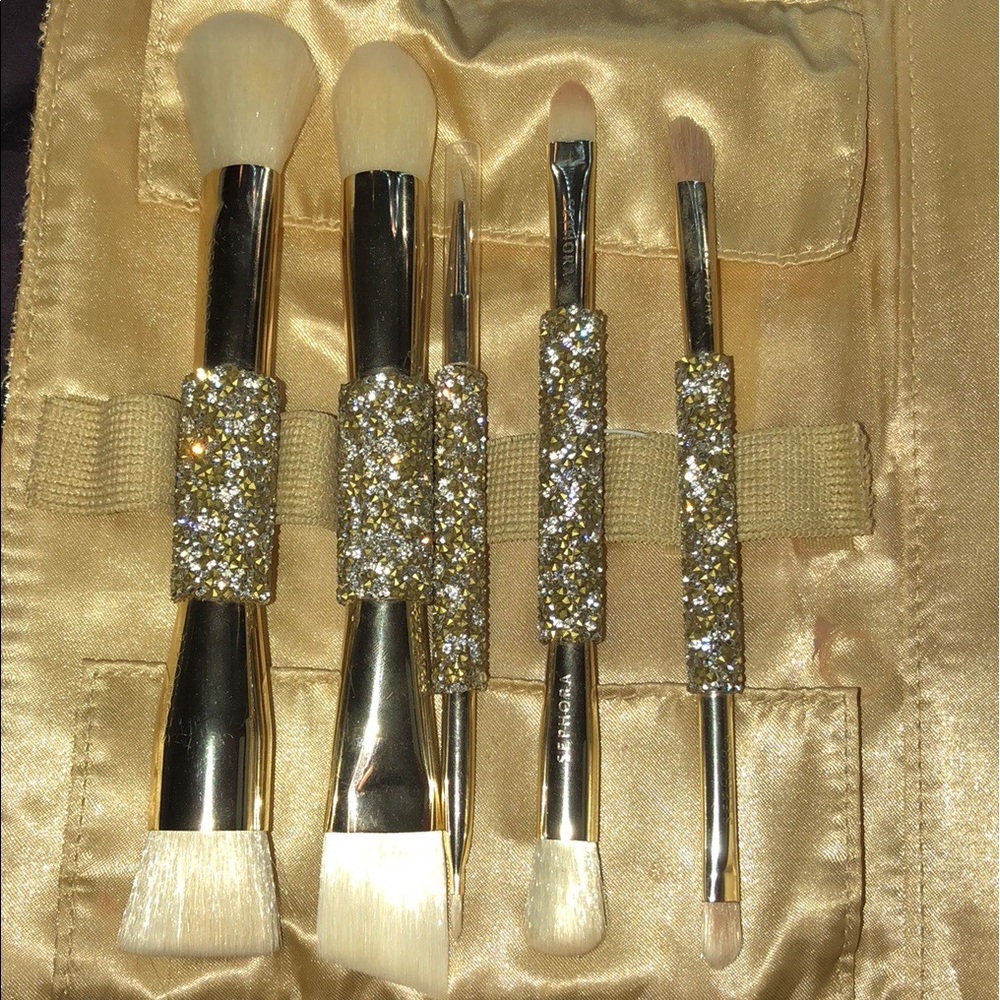 SEPHORA gold makeup brushes ✨🦄✨